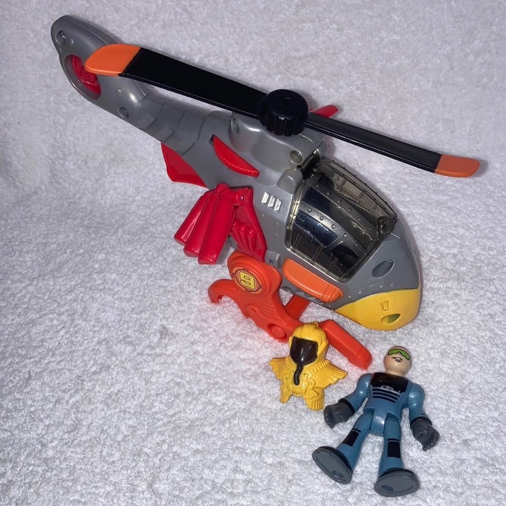 Fisher Price Imaginext Sky Racers HAWK COPTER w/ Pilot Helicopter w9618